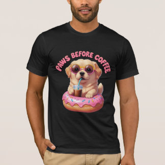 Camiseta Paws Antes Del Café Cute Cuppy Donut Art