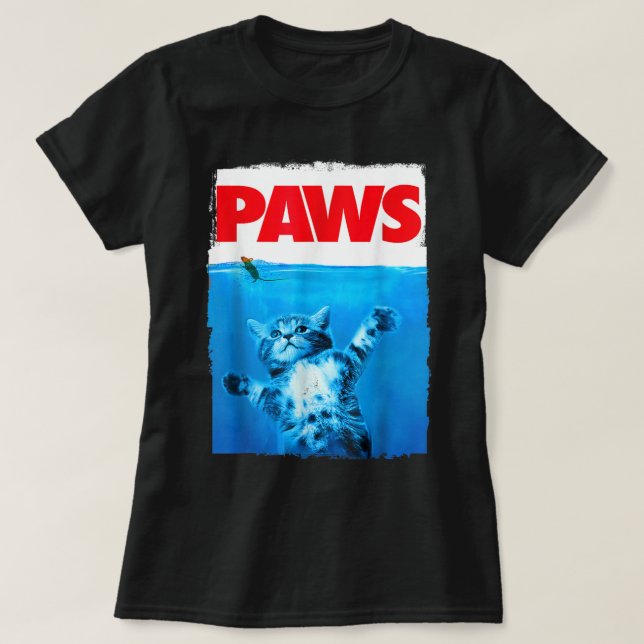 Camiseta Paws Cat and Mouse Top, Cute Funny Cat Lover Parod (Diseño del anverso)