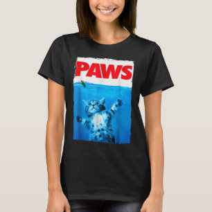 Camiseta Paws Cat and Mouse Top, Cute Funny Cat Lover Parod