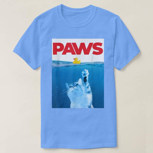 Camiseta PAWS Cat And Yellow Rubber Duck Cute Kitten Funny  (Diseño del anverso)