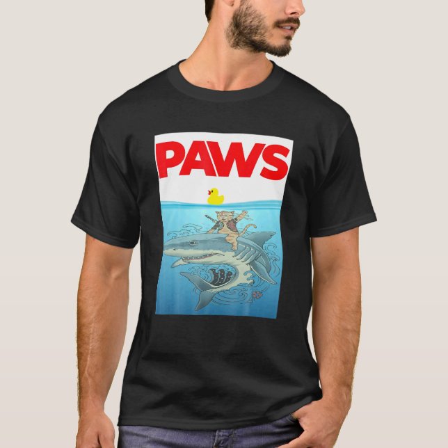 Camiseta PAWS Cat And Yellow Rubber Duck Design (Anverso)