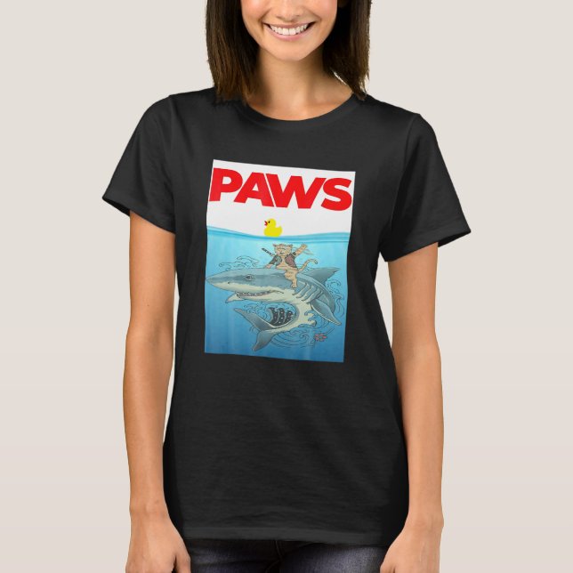 Camiseta PAWS Cat And Yellow Rubber Duck Design (Anverso)