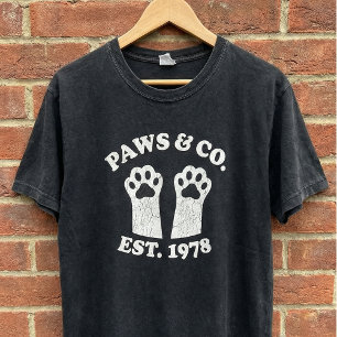 Camiseta Paws & Co Est. 1978 Huella de Pezuña de Perro Vint