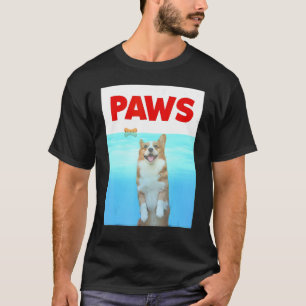 Camiseta Paws Dog Parody 80s Corgi Shark  Dog