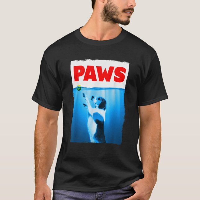 Camiseta Paws Dog Parody Tennis Ball  (Anverso)