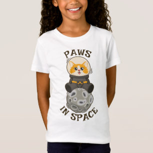 Camiseta Paws en el espacio Cat Astronauta animal cósmico