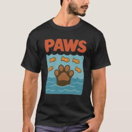 Camiseta PAWS Funny Parody Retro Design