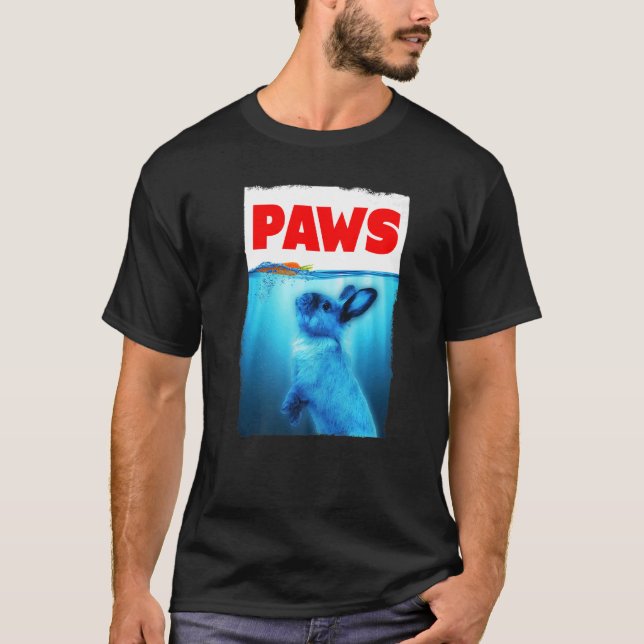 Camiseta Paws Jaws Conejo Y Zanahoria Para Hombres Para Muj (Anverso)