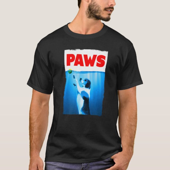 Camiseta Paws Jaws Perro Y Tenis Ball Para Hombres De Mujer (Anverso)
