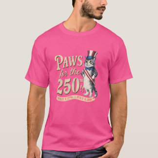 Camiseta Paws para el 250 Cat Lover America 250 Birthda