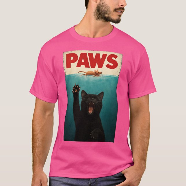 Camiseta PAWS Parodia el ratón del gato, un gato cómico per (Anverso)
