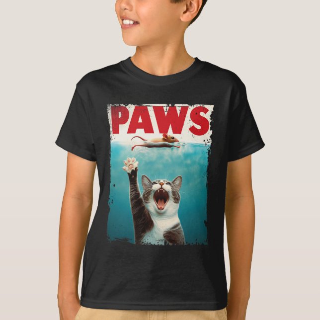 Camiseta Paws Parodian el ratón del gato Un gato cómico per (Anverso)
