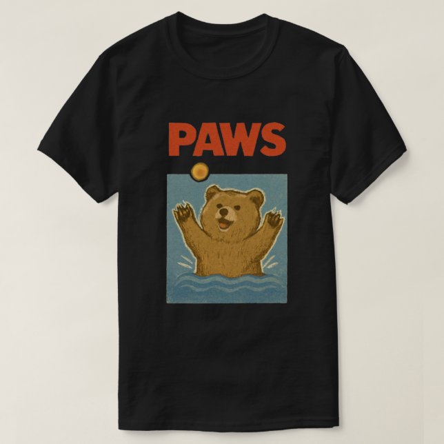 Camiseta Paws Parody Black bear Chasing Cute Scared Mouse  (Diseño del anverso)