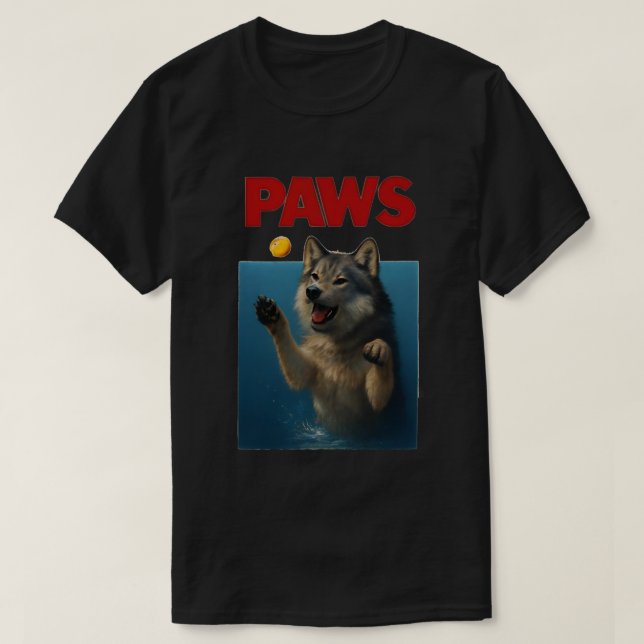 Camiseta Paws Parody Black Wolf Chasing Cute Scared Mouse  (Diseño del anverso)