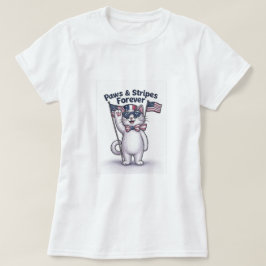 Camiseta Paws & Stripes para siempre - Gracioso Gato Patrió