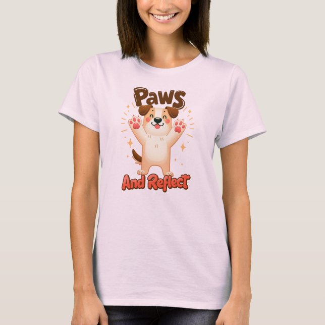Camiseta Paws Y Refleja Perro Cuto (Anverso)