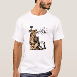 Camiseta "Pawsitive Vibes" T-Shirt with Cat