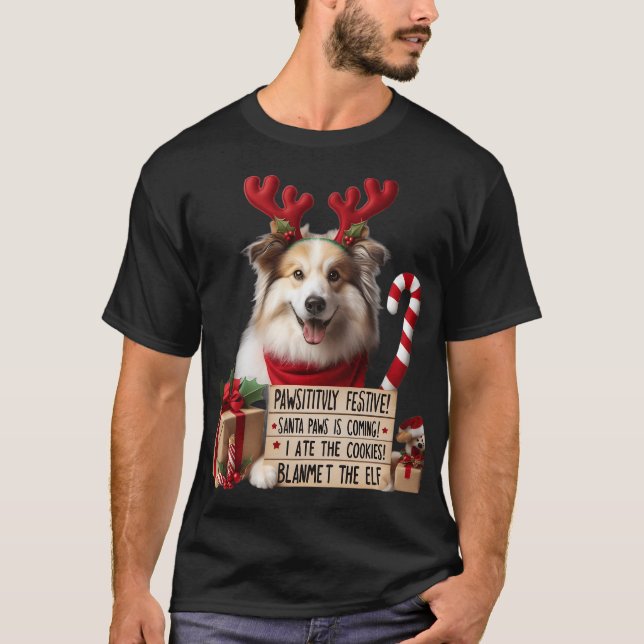 Camiseta PAWSITIVELY FESTIVE Dog | Funny Christmas Cookies  (Anverso)