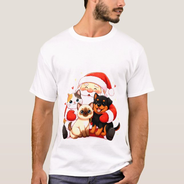 Camiseta Pawsitively Huggable: Santa’s Snuggle Squad (Anverso)