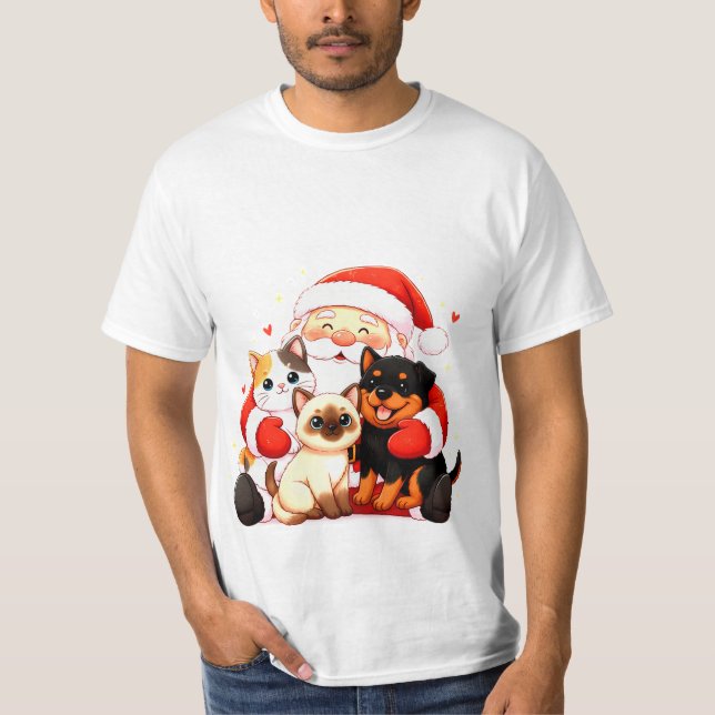 Camiseta Pawsitively Huggable: Santa’s Snuggle Squad (Anverso)