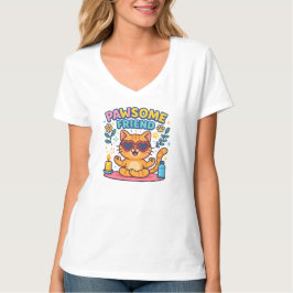 Camiseta Pawsome Friend Because Every Cat Deserves Love