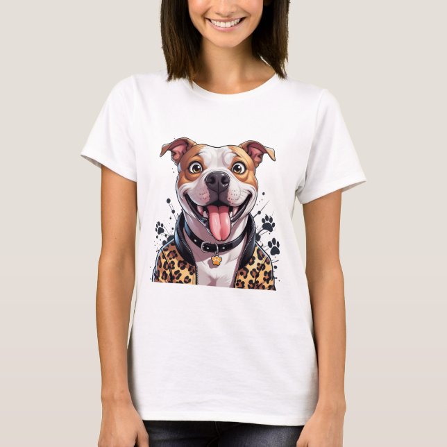 Camiseta Pawsy the Pitty: elegante y sonriente (Anverso)