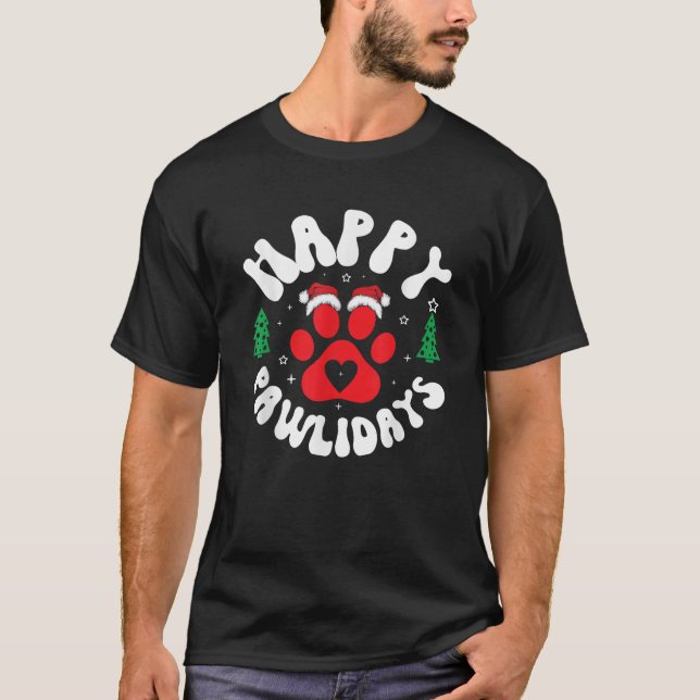 Camiseta Pawtastic Pets Apparel Unisex Adults Happy Pawlida (Anverso)