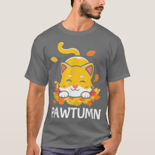 Camiseta Pawtumn Cat Pun Otoño Otoño Cae Sale De Un Mascota