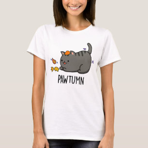 Camiseta Pawtumn lindo Autumn Kitty Cat Pun