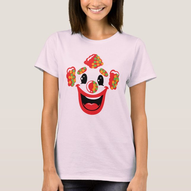 Camiseta Payaso Alegre con Cabello Colorido (Anverso)