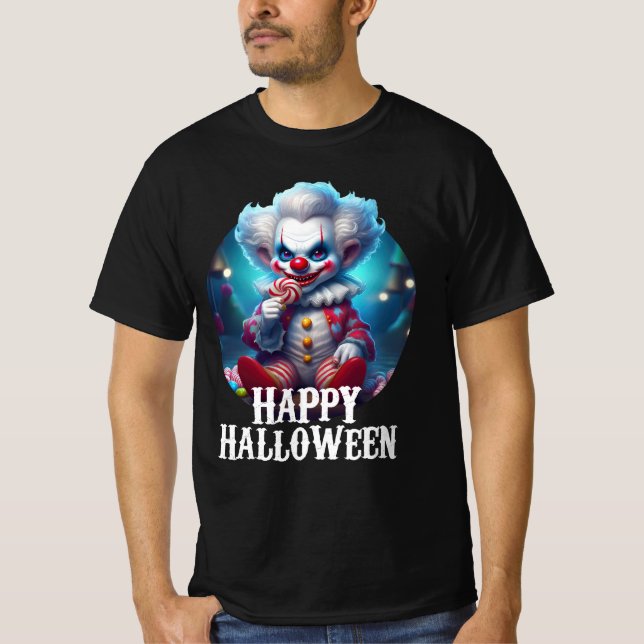 Camiseta Payaso asustado Feliz Halloween (Anverso)