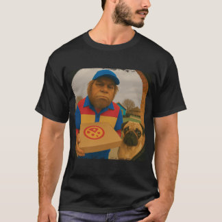 Camiseta Payaso de Bigfoot Divertido Entrega de Pizza Pug C