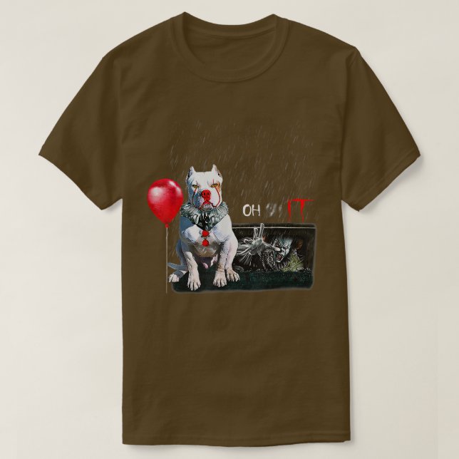 Camiseta Payaso de Bulldog de pozo Oh Lluvia Balón Funny Ha (Diseño del anverso)