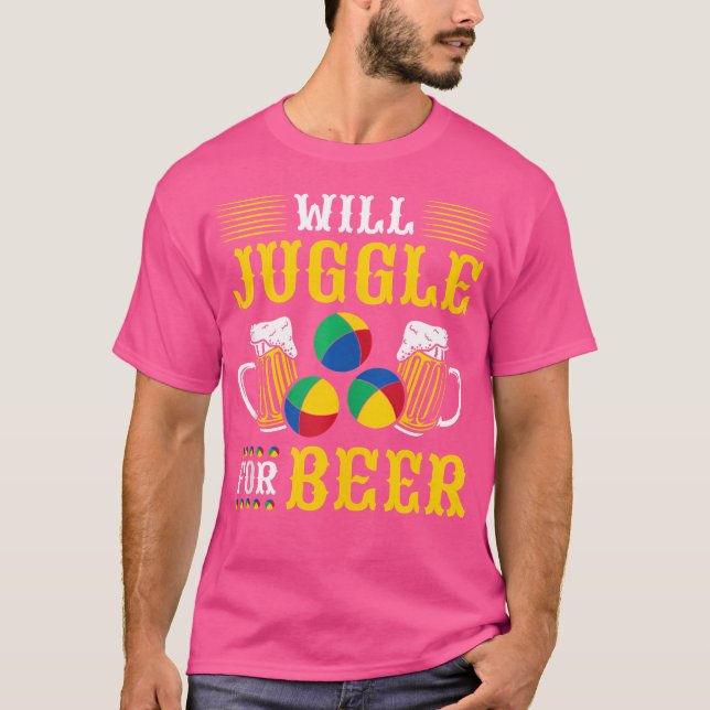 Camiseta Payaso de circo jugando con cerveza (Anverso)