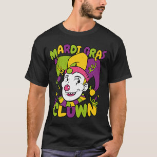Camiseta Payaso de Mardi Gras payaso Guay Mardi Fun Retro V