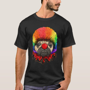 Camiseta Payaso de perro de pug payaso de circo de carnaval
