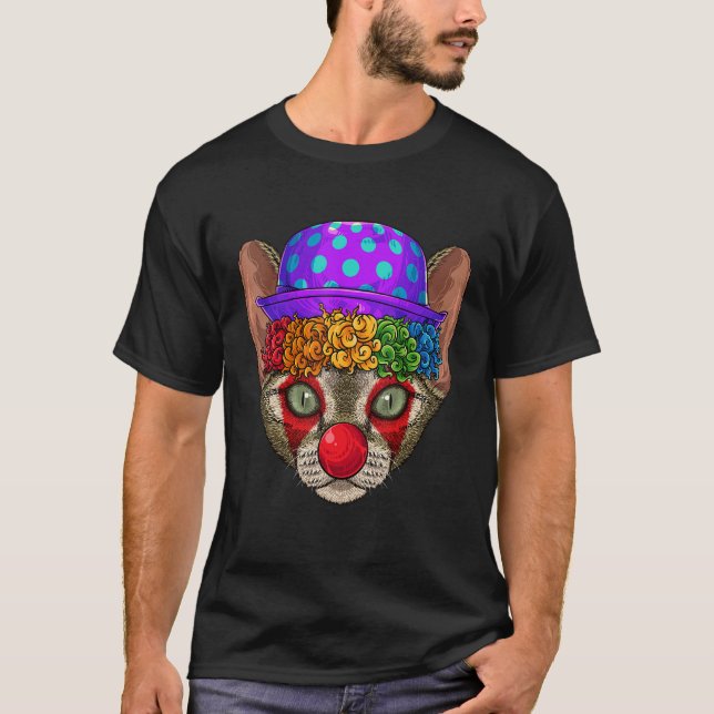 Camiseta Payaso Devon Rex Carnaval Disfraces Tema del gato (Anverso)