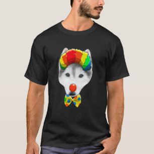 Camiseta Payaso Divertido Perro Husky Siberiano de Circo