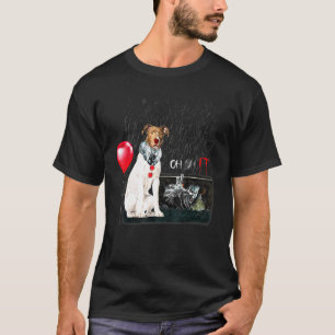 Camiseta Payaso divertido perro pit bull Oh lluvia globo Ha