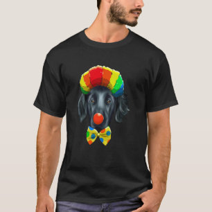 Camiseta Payaso Divertido Perro Retriever de Capa Plana de