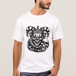 Camiseta Payaso espeluznante - bufón malvado con cráneo