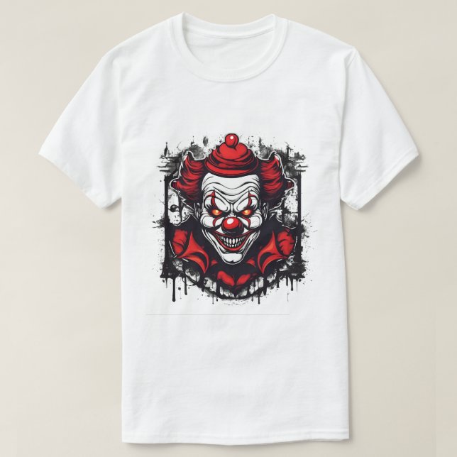 Camiseta Payaso espeluznante con una sonrisa espeluznante (Diseño del anverso)
