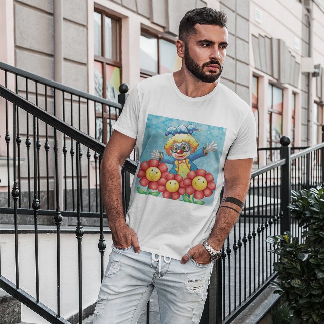 Camiseta Payaso Feliz y Flores Sonrientes (Subido por el creador)