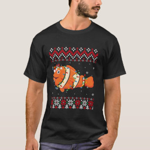 Camiseta Payaso Fish Santa Hat Hombres Mujeres Niños Navida