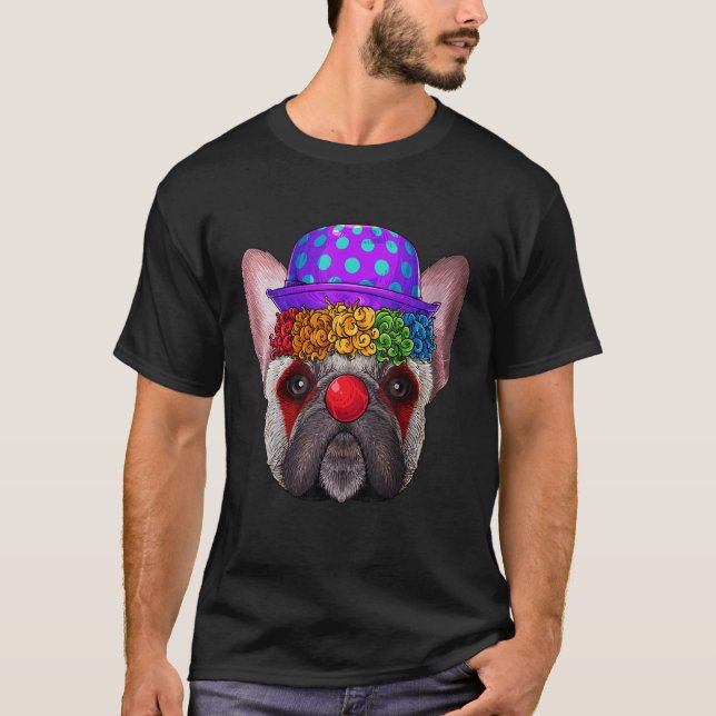 Camiseta Payaso gracioso disfraz de Bulldog francés de circ (Anverso)