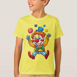 Camiseta Payaso Juguetón Saltando Con Bolas Brillantes