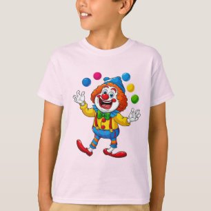 Camiseta Payaso Juguetón Saltando Con Bolas Brillantes