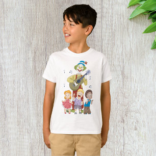 Camiseta Payaso Musical Divertido con Niños Bailando