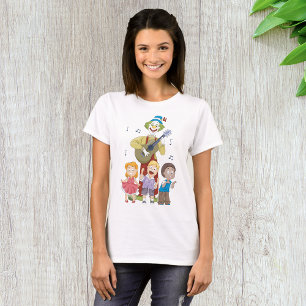 Camiseta Payaso Musical Divertido con Niños Bailando
