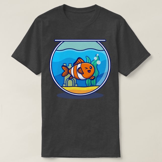 Camiseta Payaso Natación En El Personalizado Acuario (Diseño del anverso)